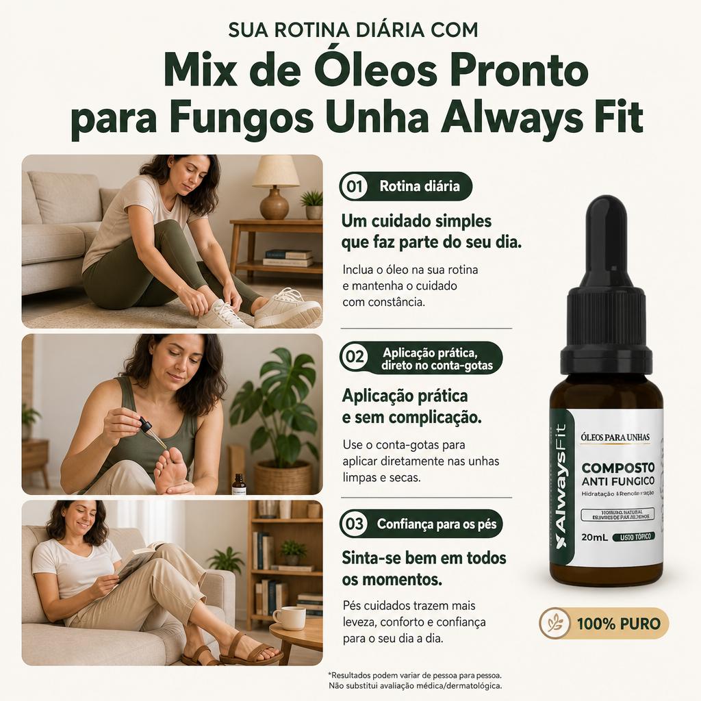 Óleo Para Fungos Pés E Unhas Always Fit 20 Ml - 2 Unidades
