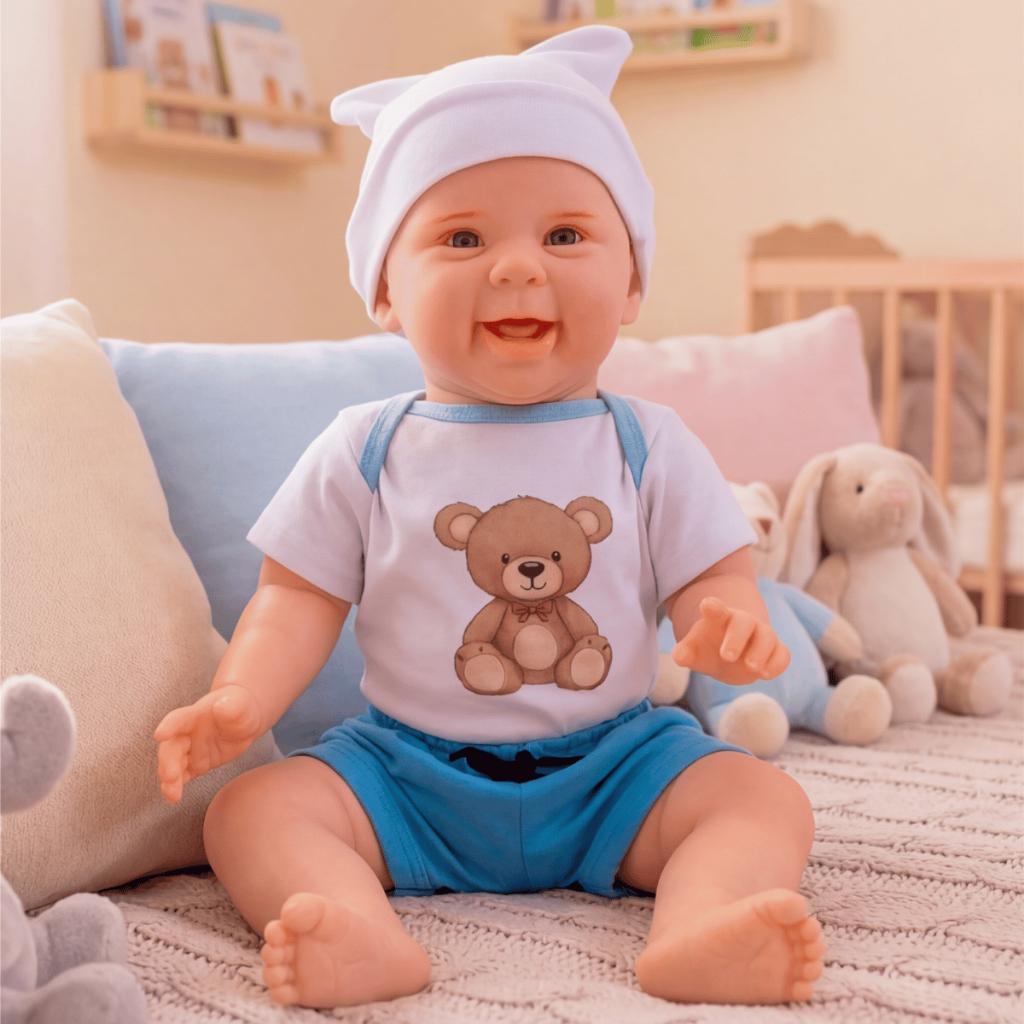 Bebê Reborn Boneco Stitch Menino Original Realista 100 Silicone Pode Dar Banho