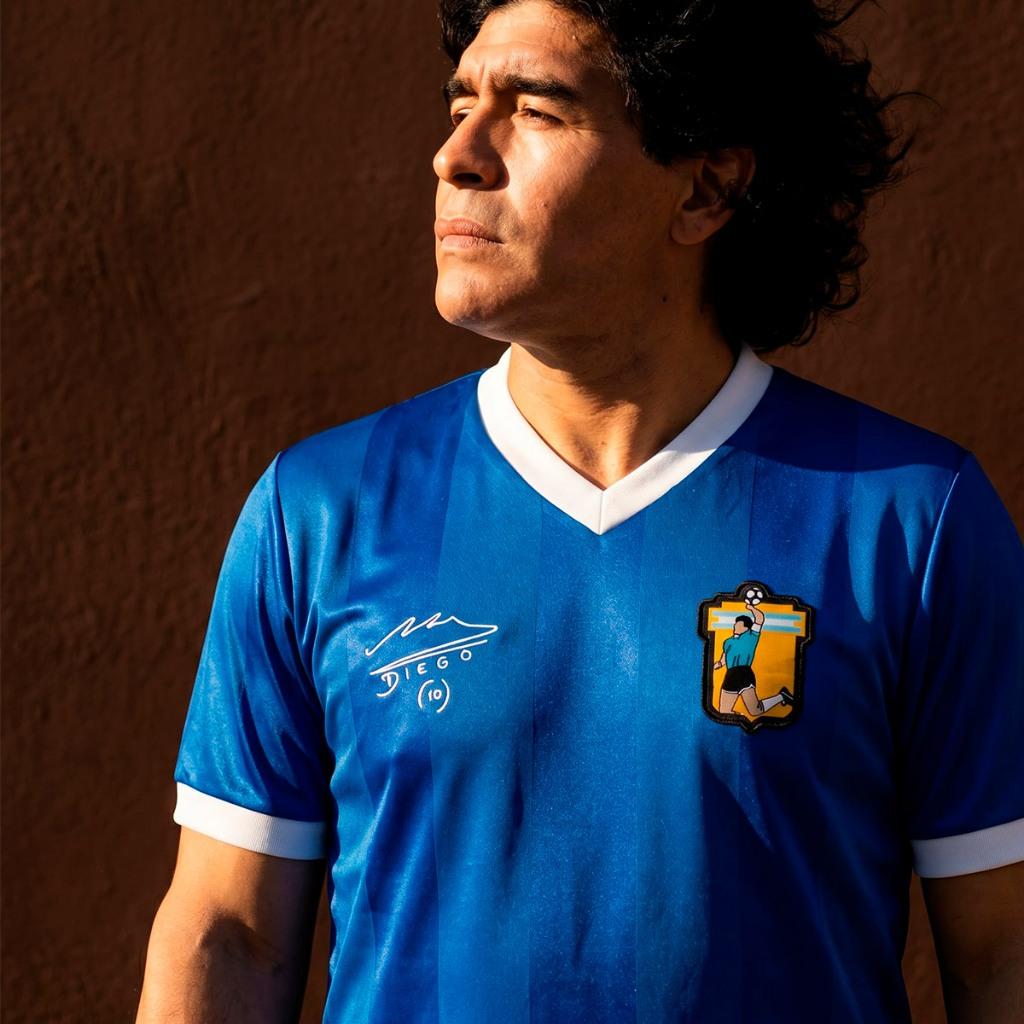 Camisa Argentina 1986 Away Retrô Maradona La Mano De Dios Masculino Oficial