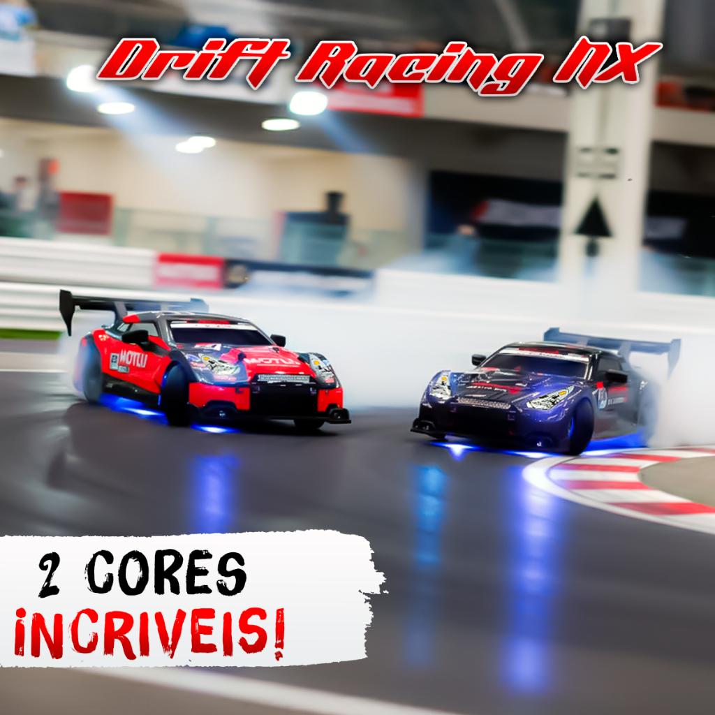 Carrinho Controle Remoto Drift Racing Gtr Recarregável Com Luzes LED Carro Esportivo Infantil