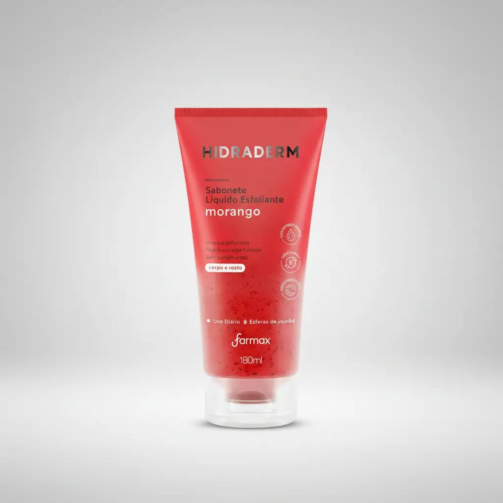 Sabonete Liquido Esfoliante Morango Hidraderm 180ml