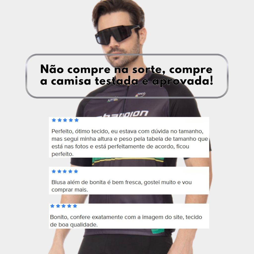 Camisa De Ciclismo Masculina Camiseta Champion Brasil Manga Curta Equipe Proteção Uv Bike Pedal Mtb