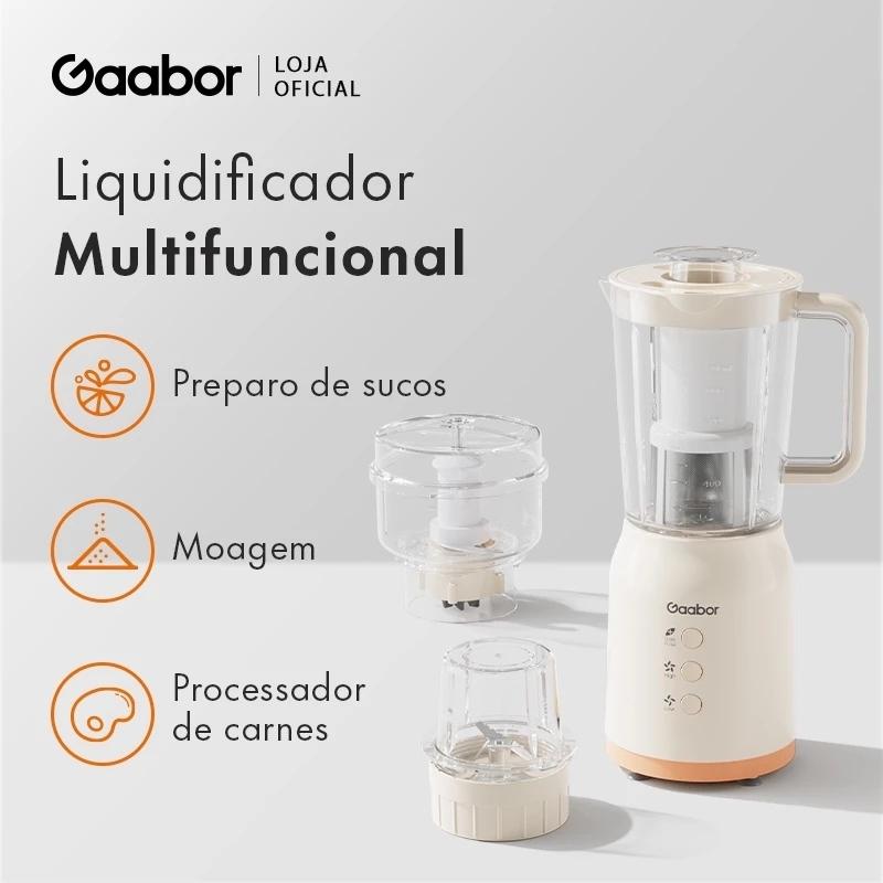 Gaabor Processador De Alimentos 1.2L Motor Potente 400W Moedor De Carne Liquidificador Triturador Jm-12e01a