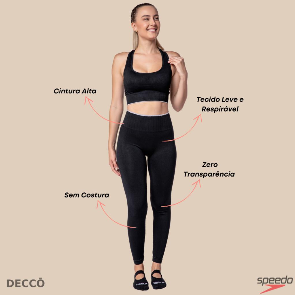 Legging Canelada Speedo Feminina Cintura Alta E Ajuste Perfeito