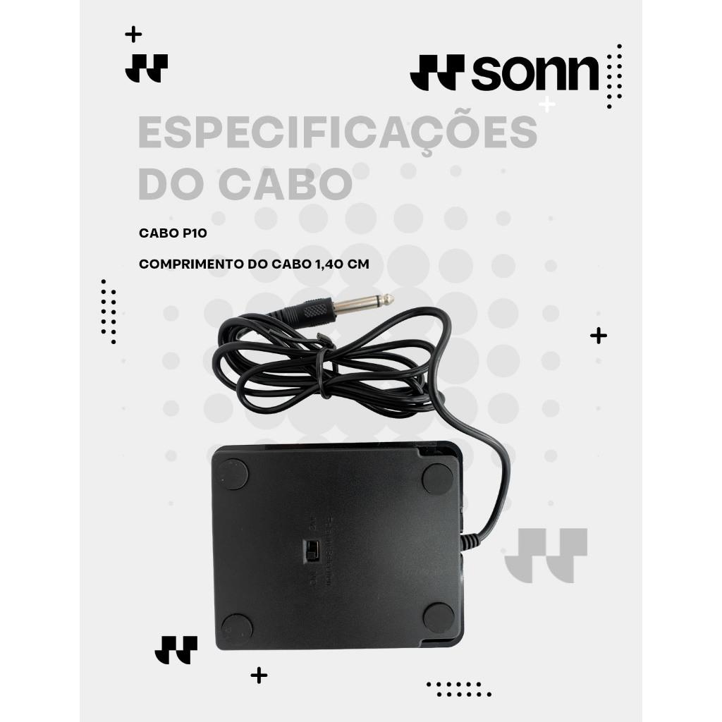 Pedal Sustain Universal Sonn Para Teclado Musical Piano Digital E Controlador Midi Conexão P10