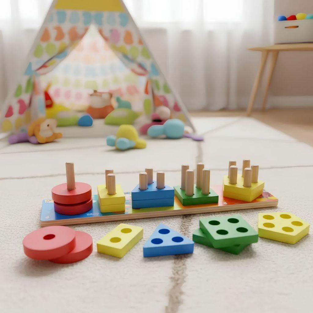 Brinquedo Encaixe Formas Geométricas Coordenação Motora Sensorial Infantil Minnie E Mickey
