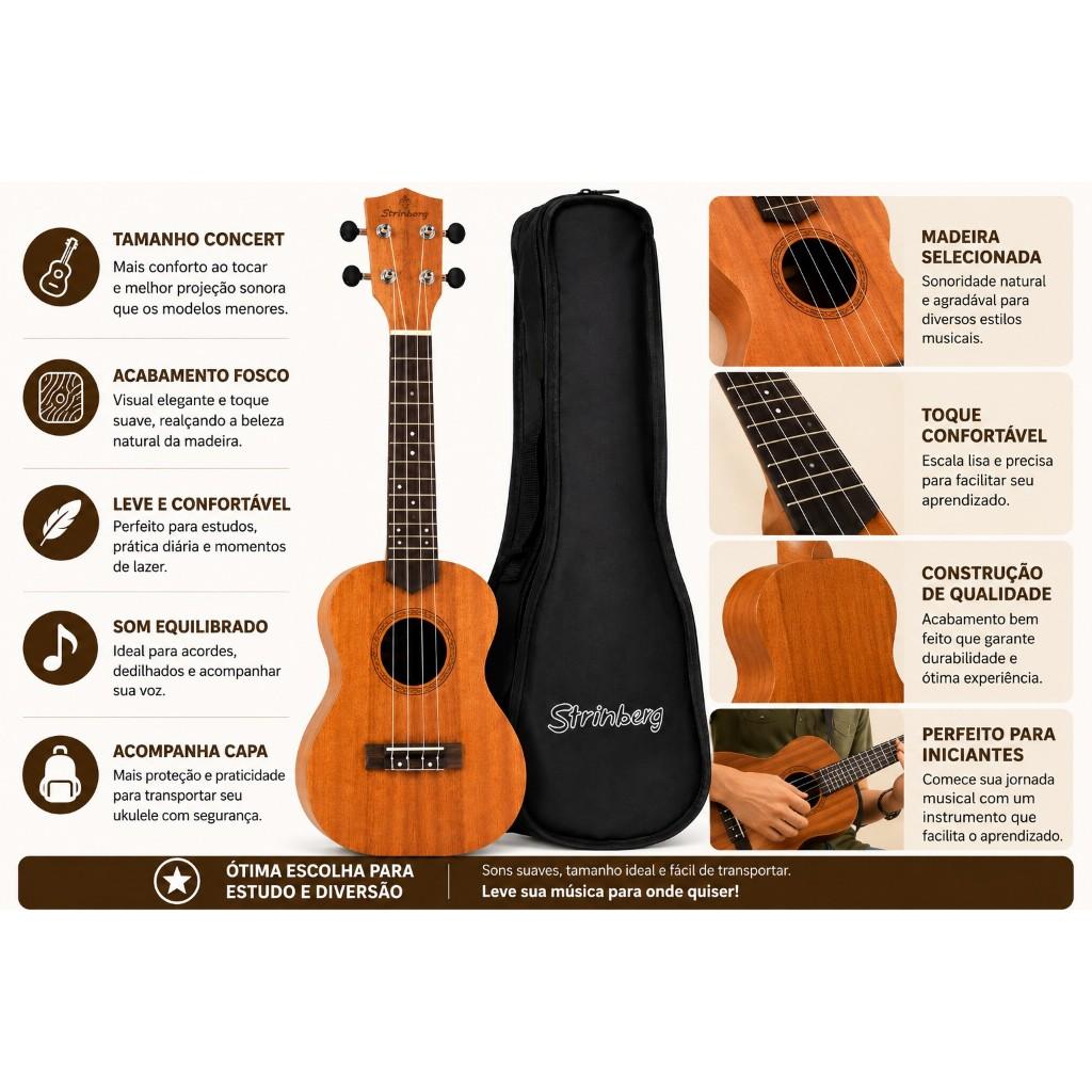 Ukulele Strinberg Uk06c Mgs Concert Com Capa