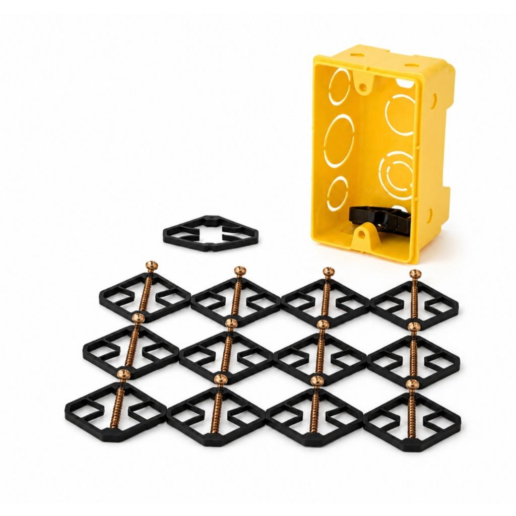 Kit 10 Recupera Repara Caixinha De Luz Reforçado Material Resistente Tomada Interruptor Elétrico