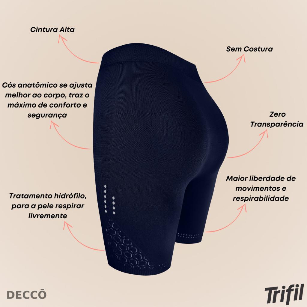 Bermuda Short Trifil Feminino Adulto Sem Costura Para Treino E Academia Corrida Esportes Fitness