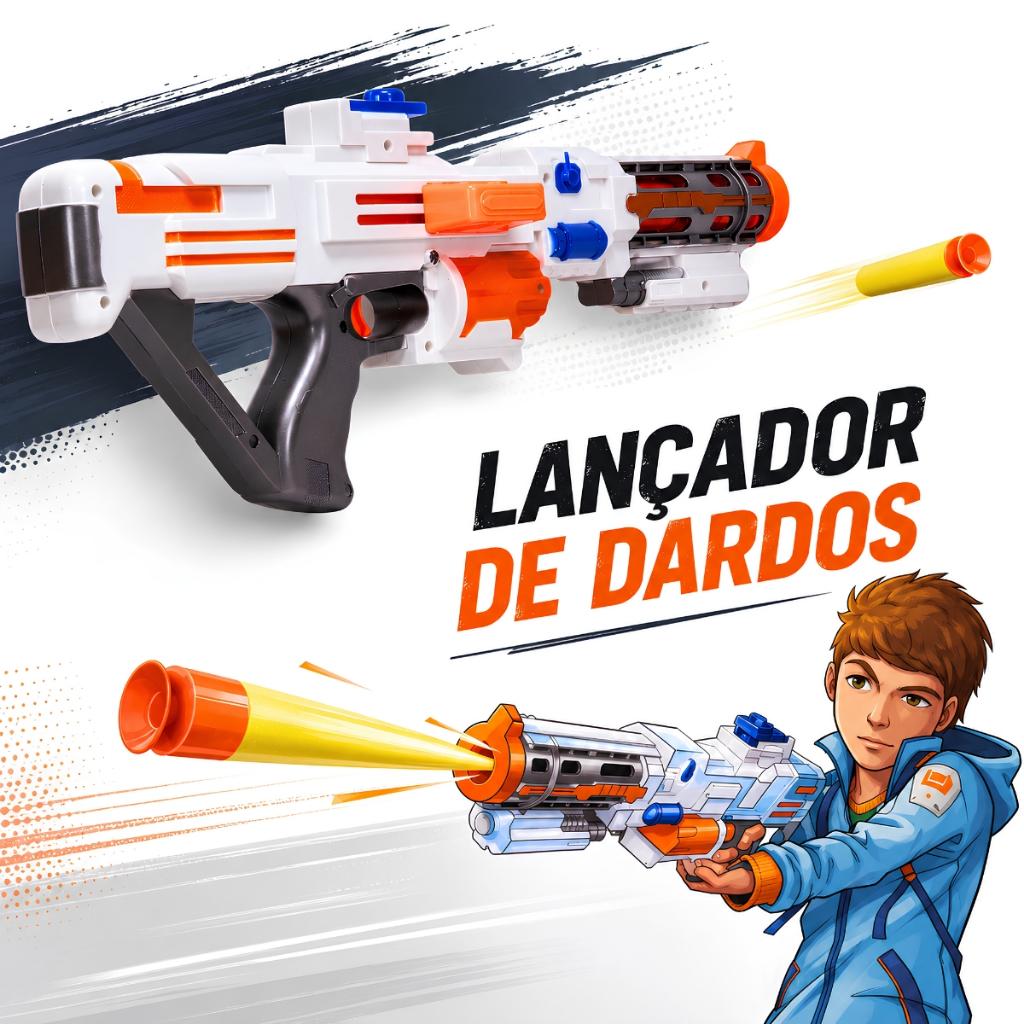 Lançador De Dardos Espuma Branca Infantil - Castela