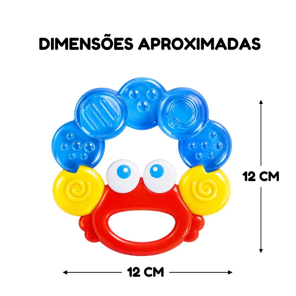 Mordedor Com Chocalho Caranguejo Para Os Dentes Com Água Infantil - Castela
