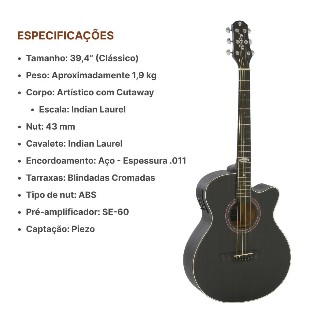 Violao Strinberg Sa200 Tos Prof Aco Tobaco Tos + Kit Capa