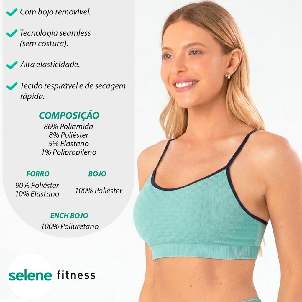 Top Fitness Feminino Selene Top Com Bojo Academia Esportivo Confortável Tecido Respirável Treino