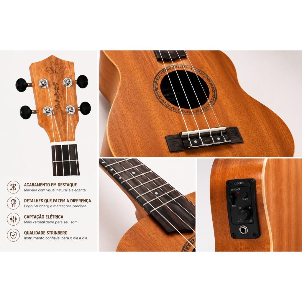 Ukulele Strinberg Uk06te Mgs Eletrico Tenor C/Capa Afinador