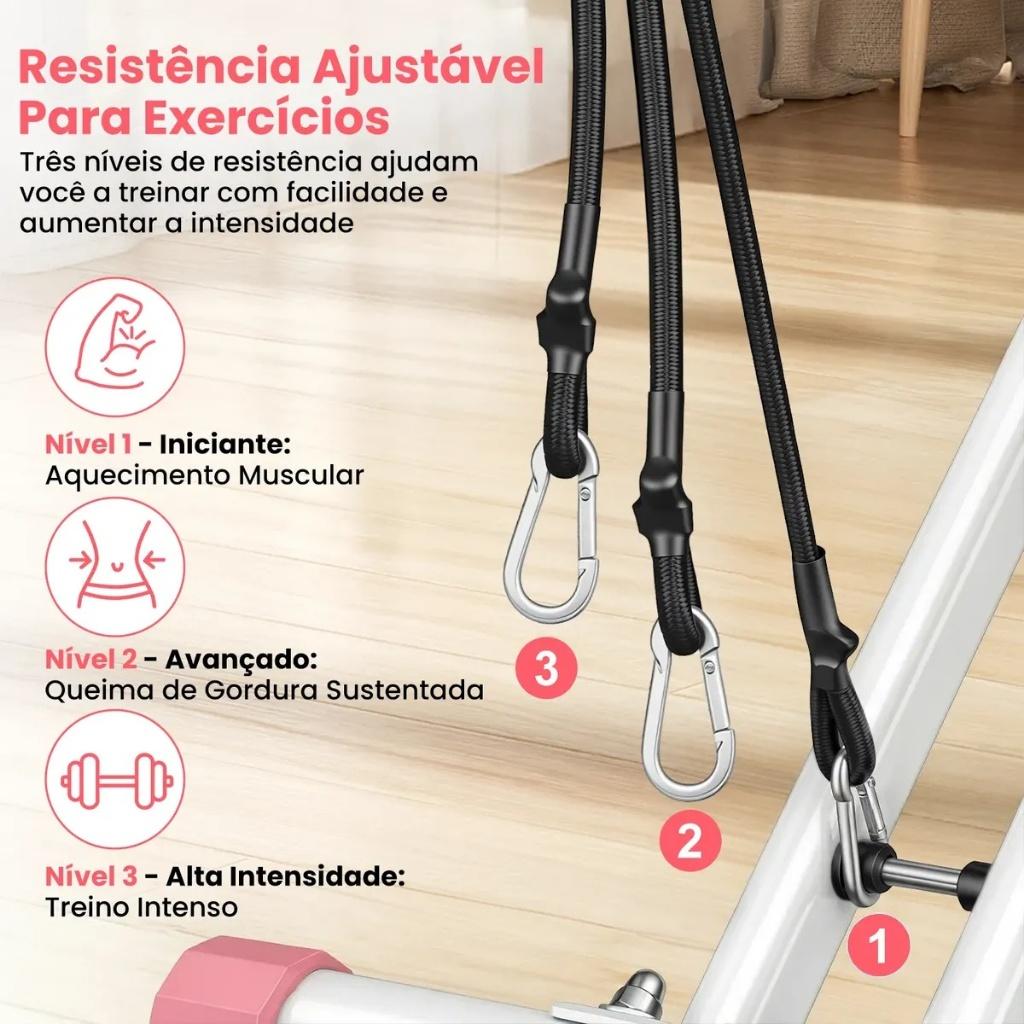 Máquina Remo Agachamento Musculação P/casa Dobrável 3 Níveis