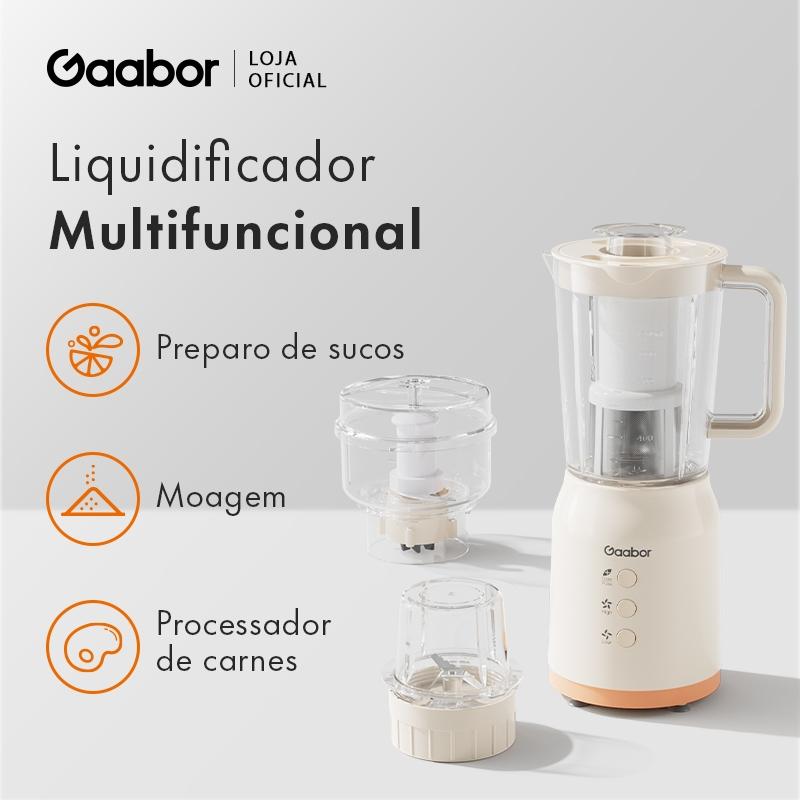 Gaabor Processador Multifuncional 3 Em 1 Tritura Moedor Suco 400W Bivolt Jm-12e01a