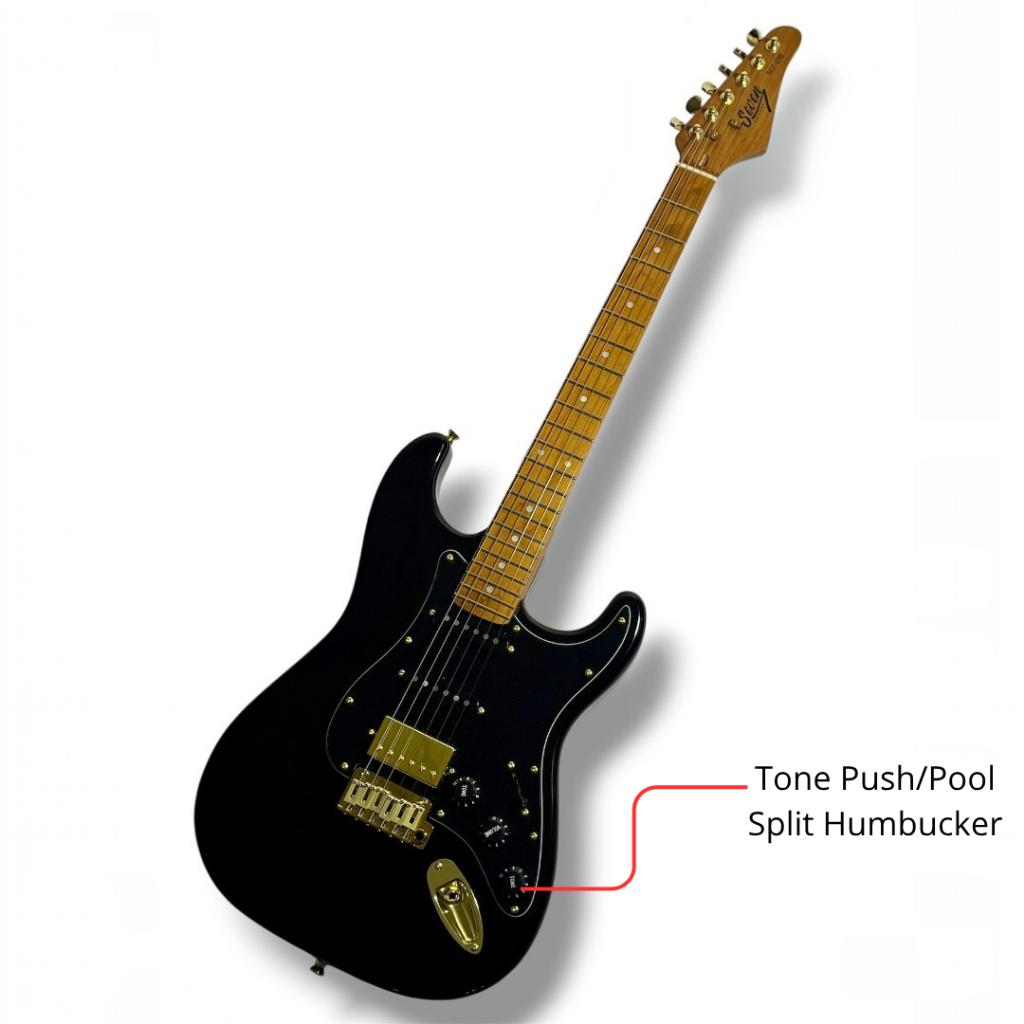 Guitarra Strato Seven Sgt-270 Preta Traste Inox Com Bag