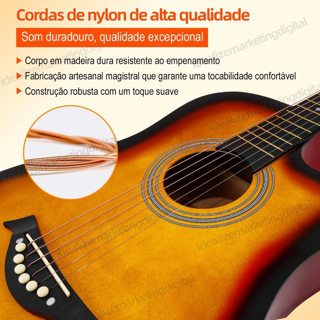 Kit De Violão Acústico 38 Polegadas - Ideal Para Prática De Iniciantes