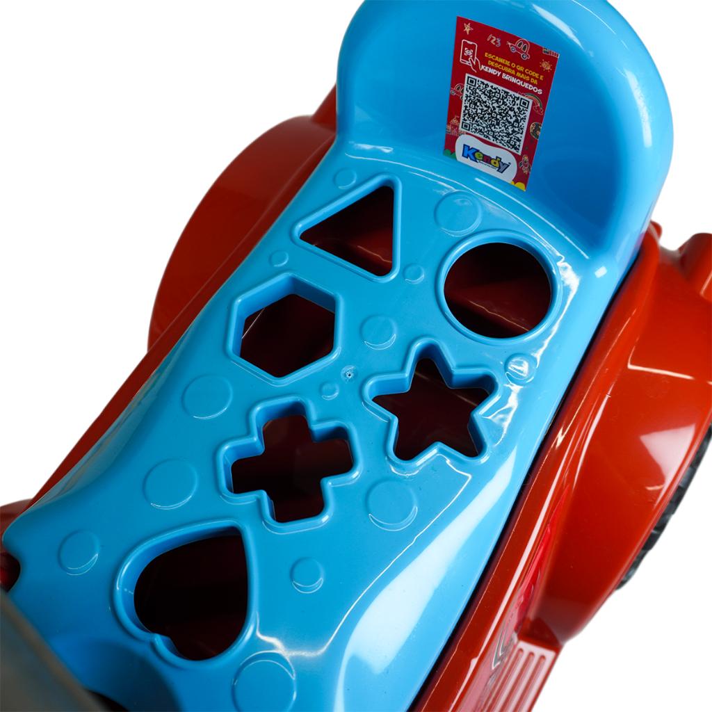 Andador Quadriciclo Grande Vermelho Aranha - Aprendizado E Diversão Vira Volante Pcs Geometricas