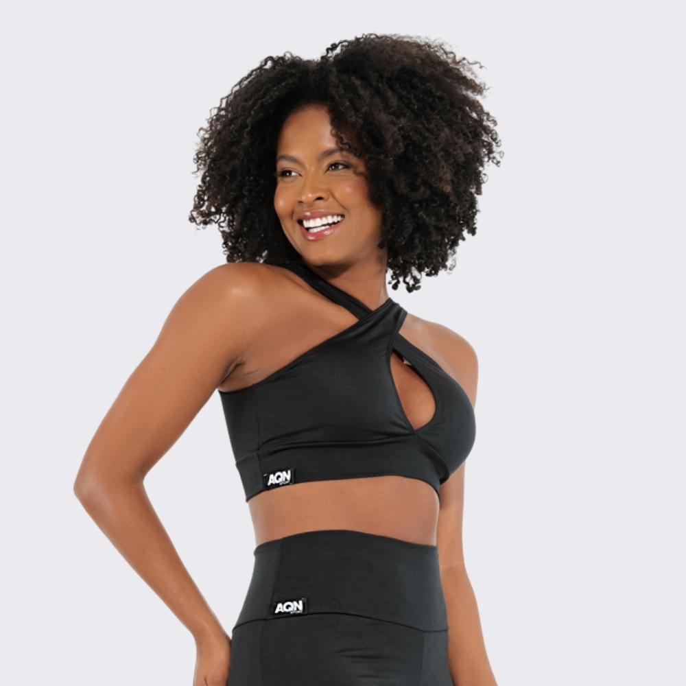 Top Basic Preto Fitness Academia Casual Corrida Yoga Aqn Sport