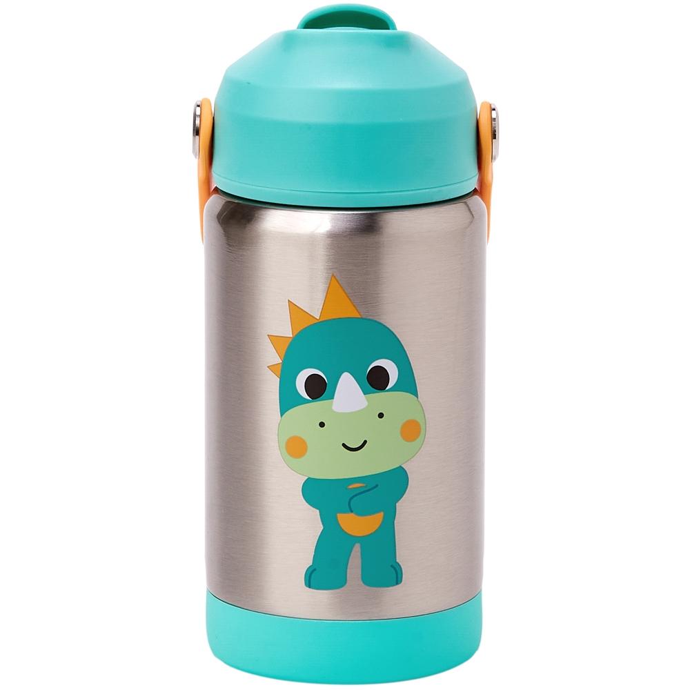 Copo Garrafinha Térmica Infantil Inox 360ml - Parede Dupla Com Canudo De Silicone - Buba Zoo