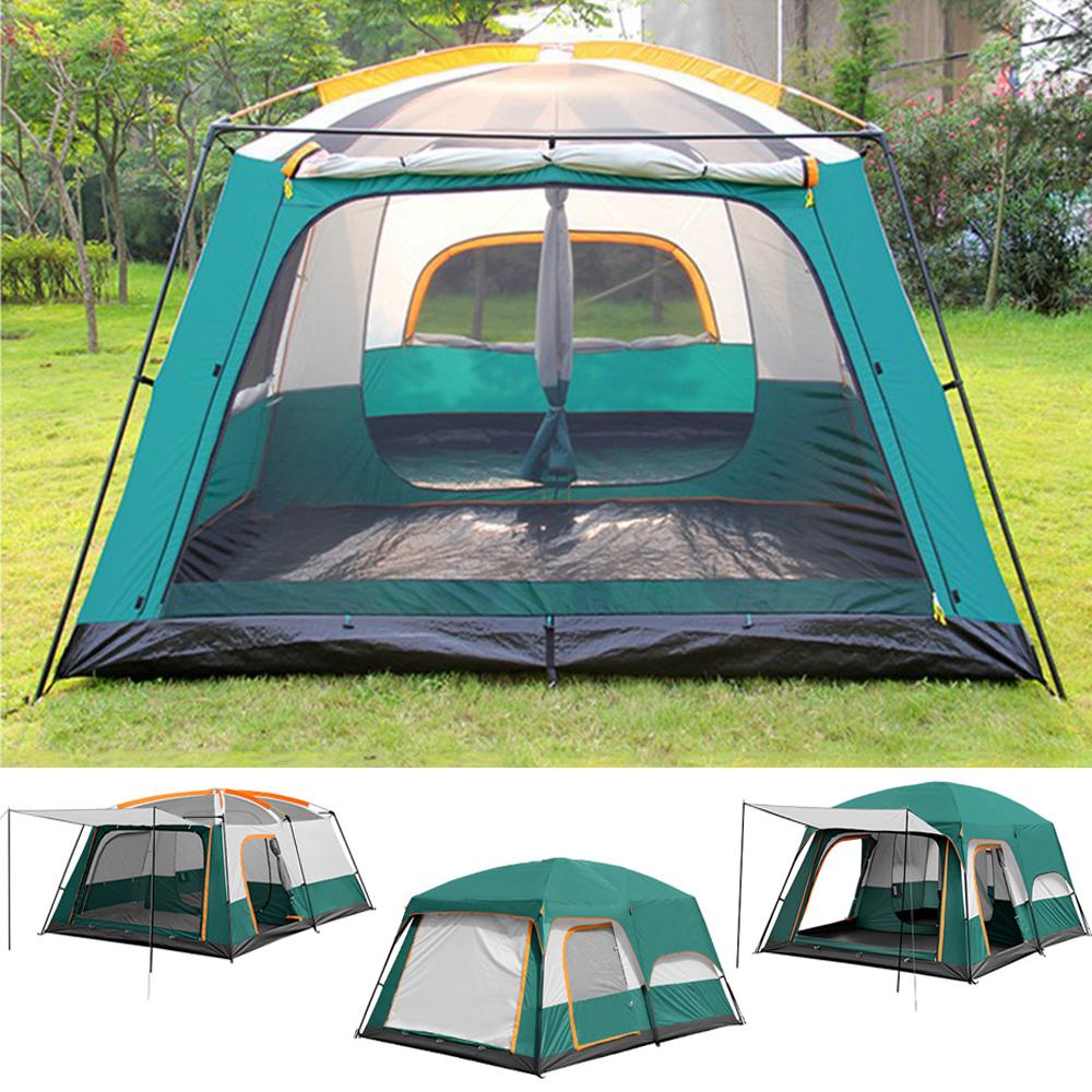 Barraca De Camping Familiar Grande 10-16 Pessoas Impermeável Oxford + Toldo