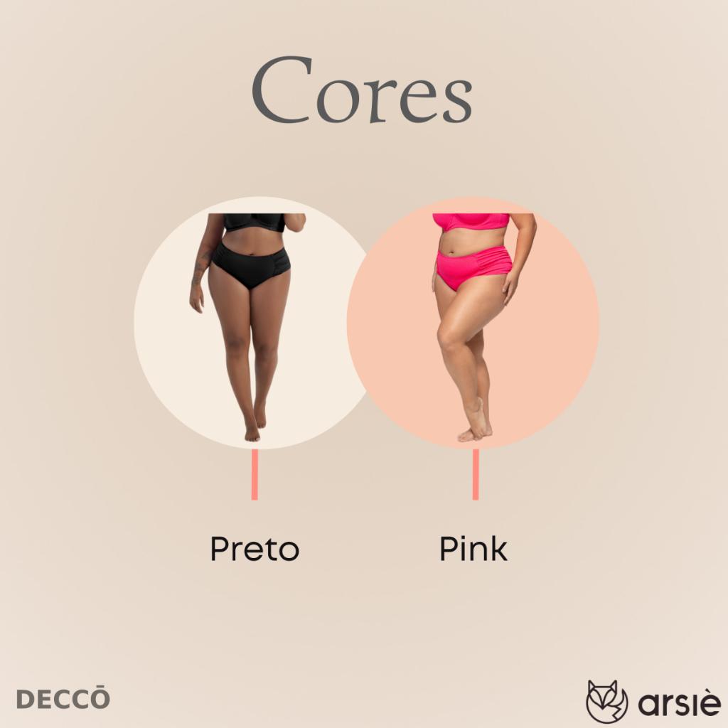 Calcinha Biquíni Arsiè Modelo Tanga Drapeado Na Lateral Cós Alto Moda Praia Clássica PLUS Size