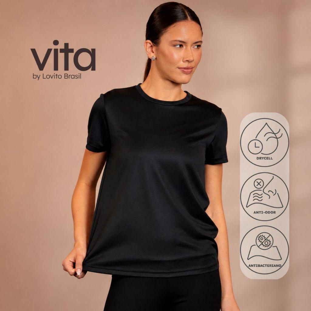 Lovito Vita Camiseta Feminina Esportiva Lisa Otb20172047