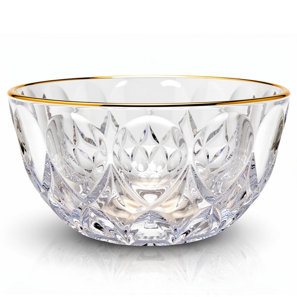 Kit De Tigelas De Vidro Fio De Ouro Cumbuca Vasilha 6 Peças Sofisticado Bowl De Vidro