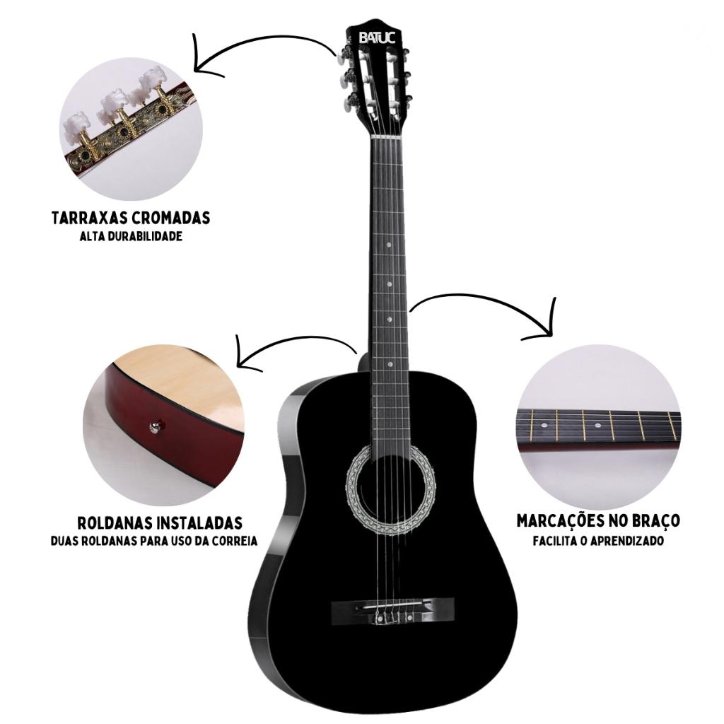 Kit Violão Acústico Inciante Batuc Bn50 Nylon + Acessórios