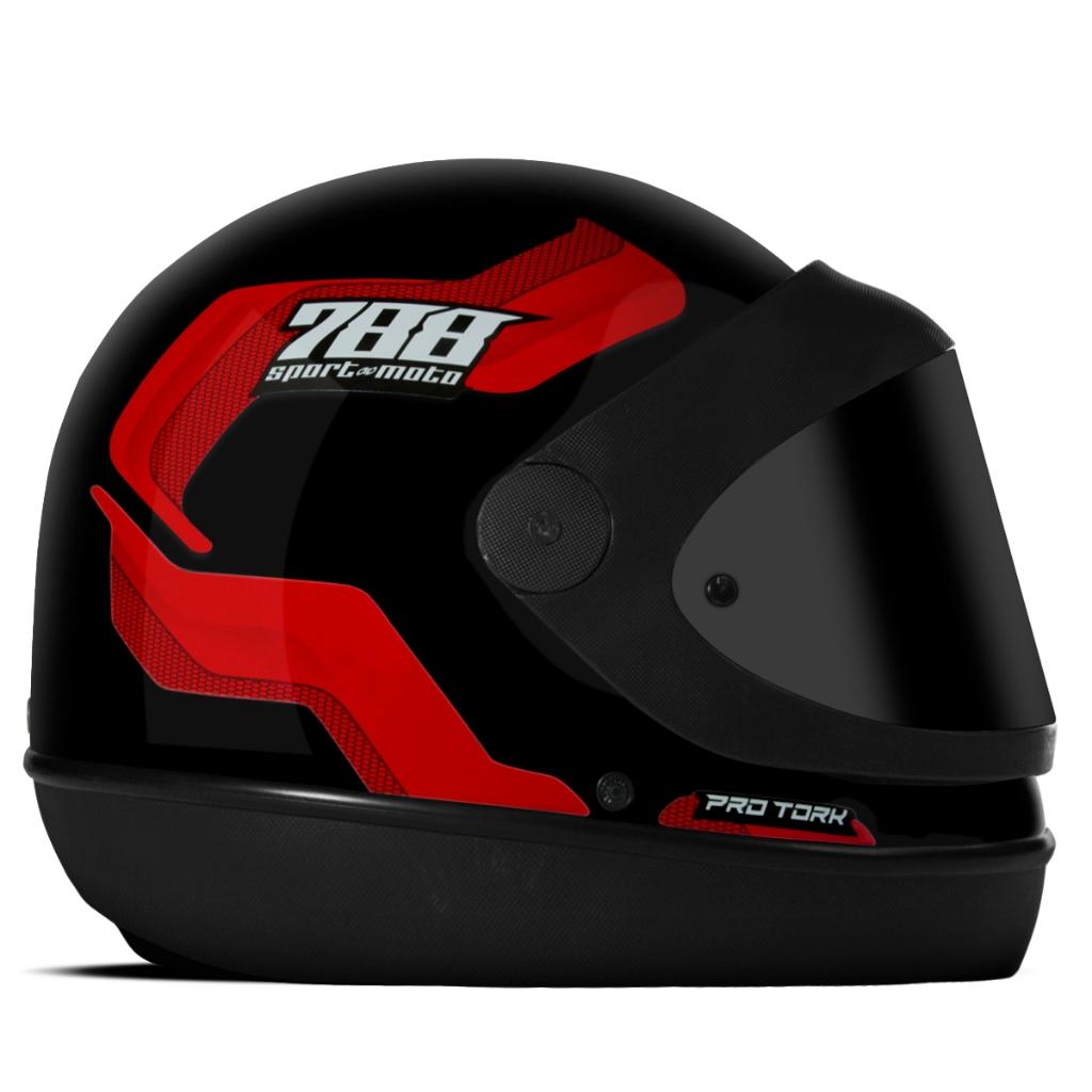 Capacete Automático PRO Tork Sport Moto 788 Viseira Fumê