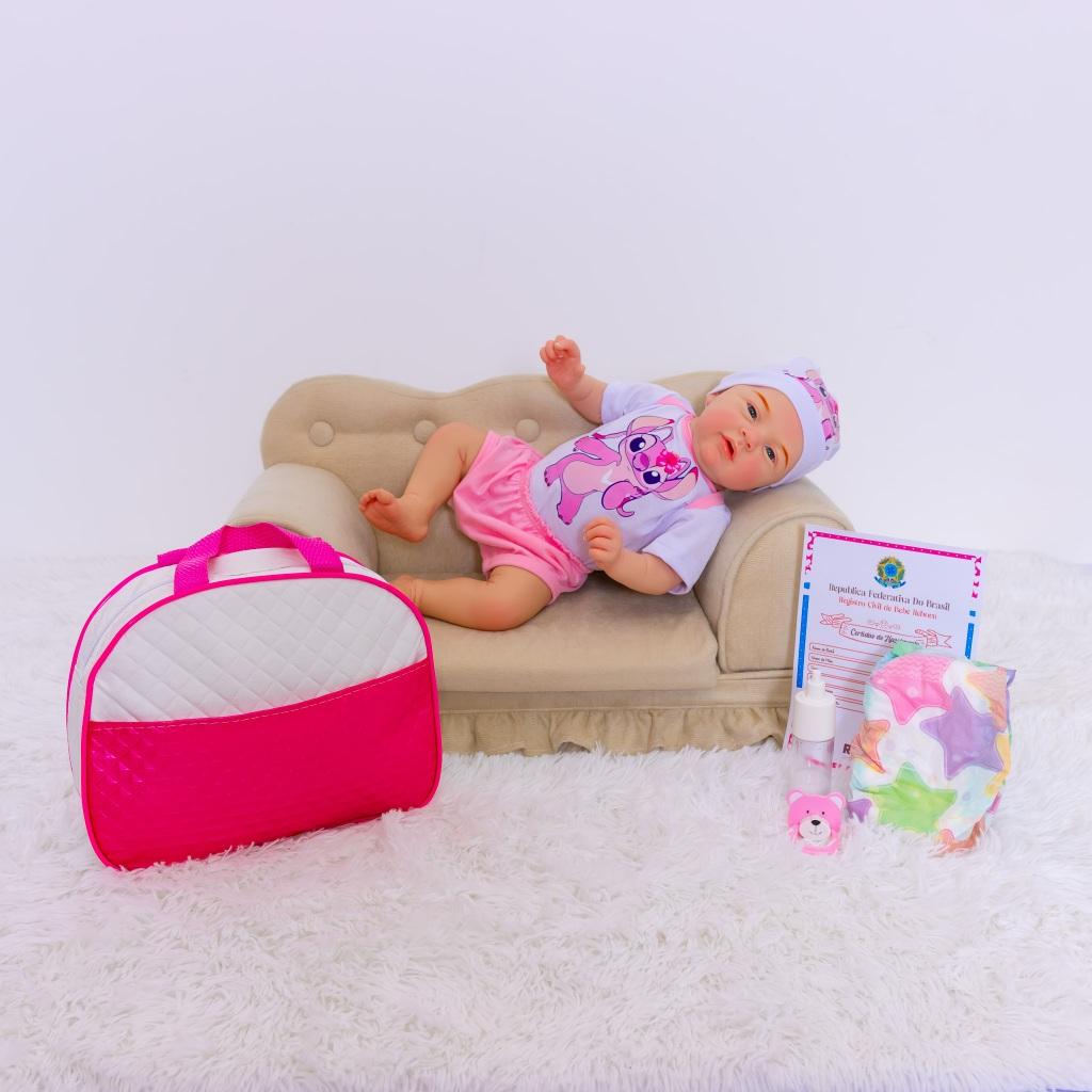 Boneca Bebê Reborn Menina Mary Angel Original Realista Corpo De Silicone Pode Dar Banho