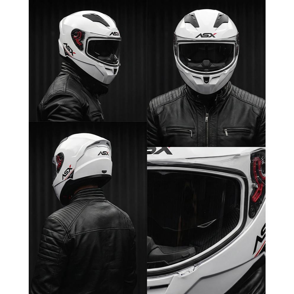 Capacete Moto Asx City Sv Branco Brilho Com Óculos Interno