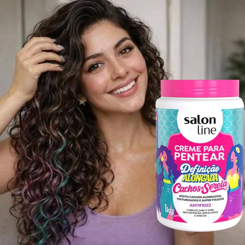 Creme Para Pentear Definição Alongada Cachos De Sereia Salon Line 1KG