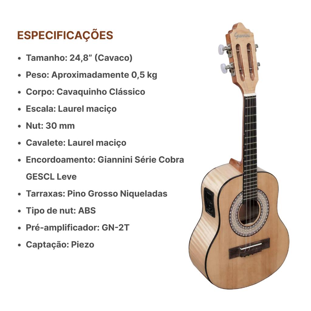Cavaquinho Eletroacústico Giannini Cs-34 Fmg Eq Fmg