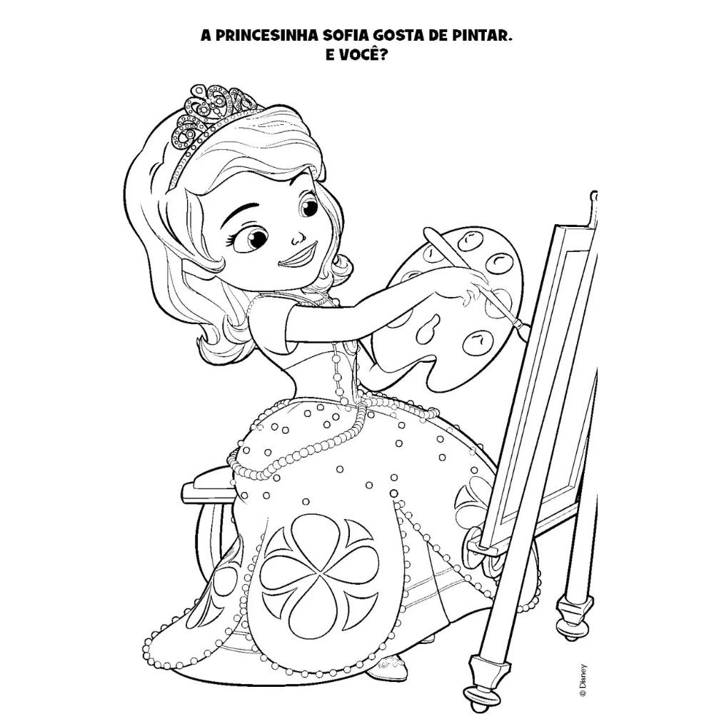 Livro De Colorir Atividades Educativas Disney Princesinha Sofia Infantil