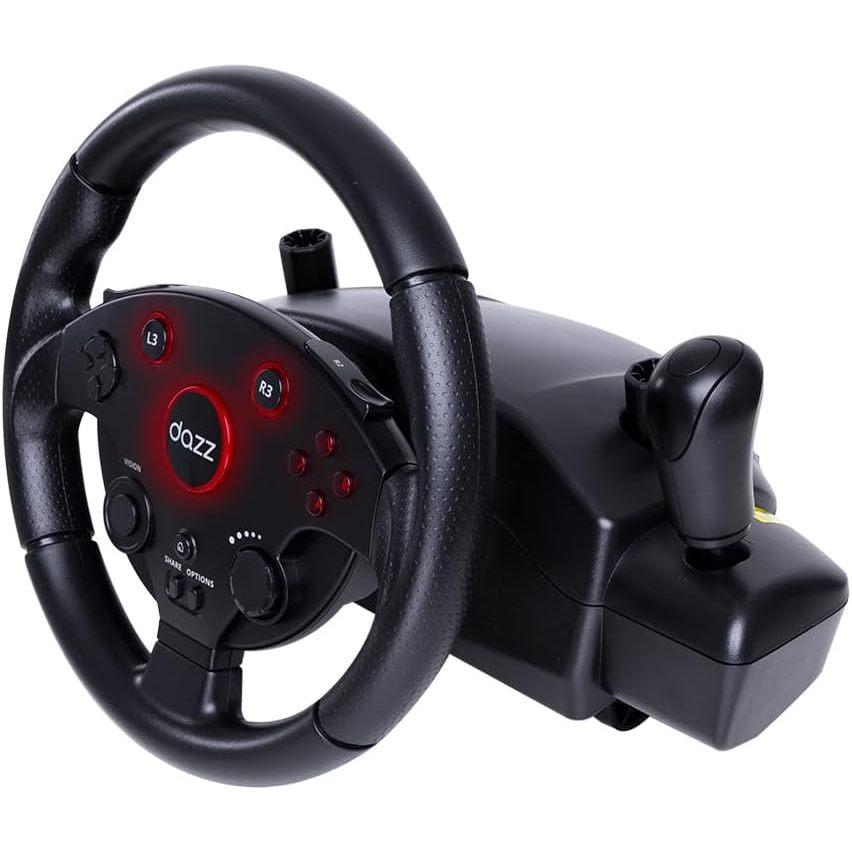 Volante E Pedal Dazz Force Driving - Preto