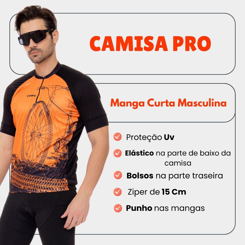 Camisa Ciclismo Masculino Camiseta Manga Curta Bike Roda Laranja Vermelha Roupa Pedal Mtb