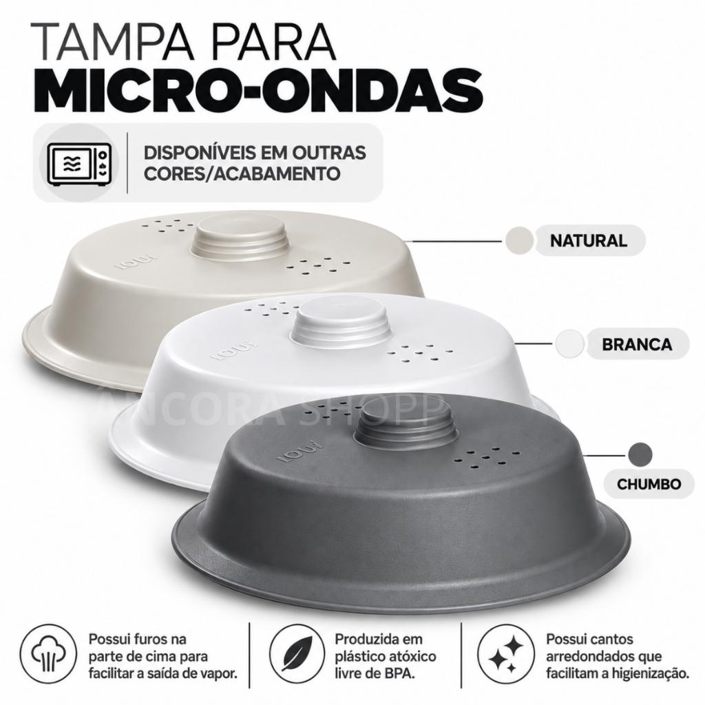 Tampa Para Microondas 27x7 Anti Sujeira Respingos Protetora De Alimentos Eletrolux Brastemp Bpa Free