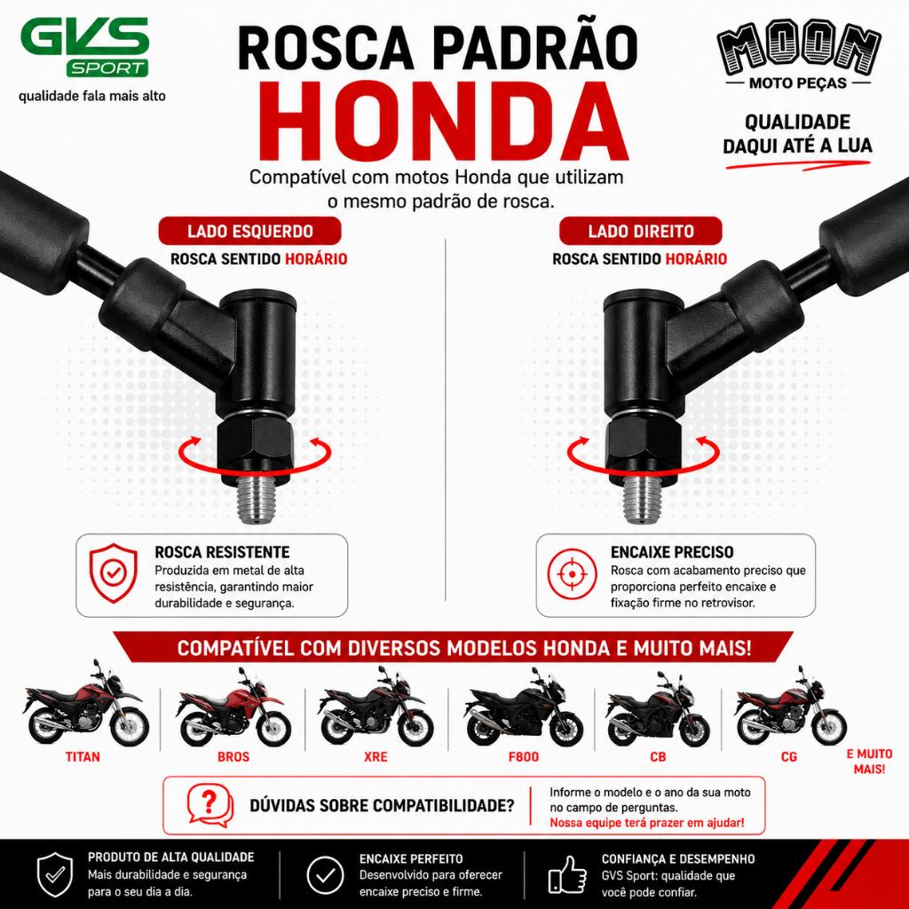 Retrovisor Moto V-strom Convexo Mt 03 Fixo Gvs Original