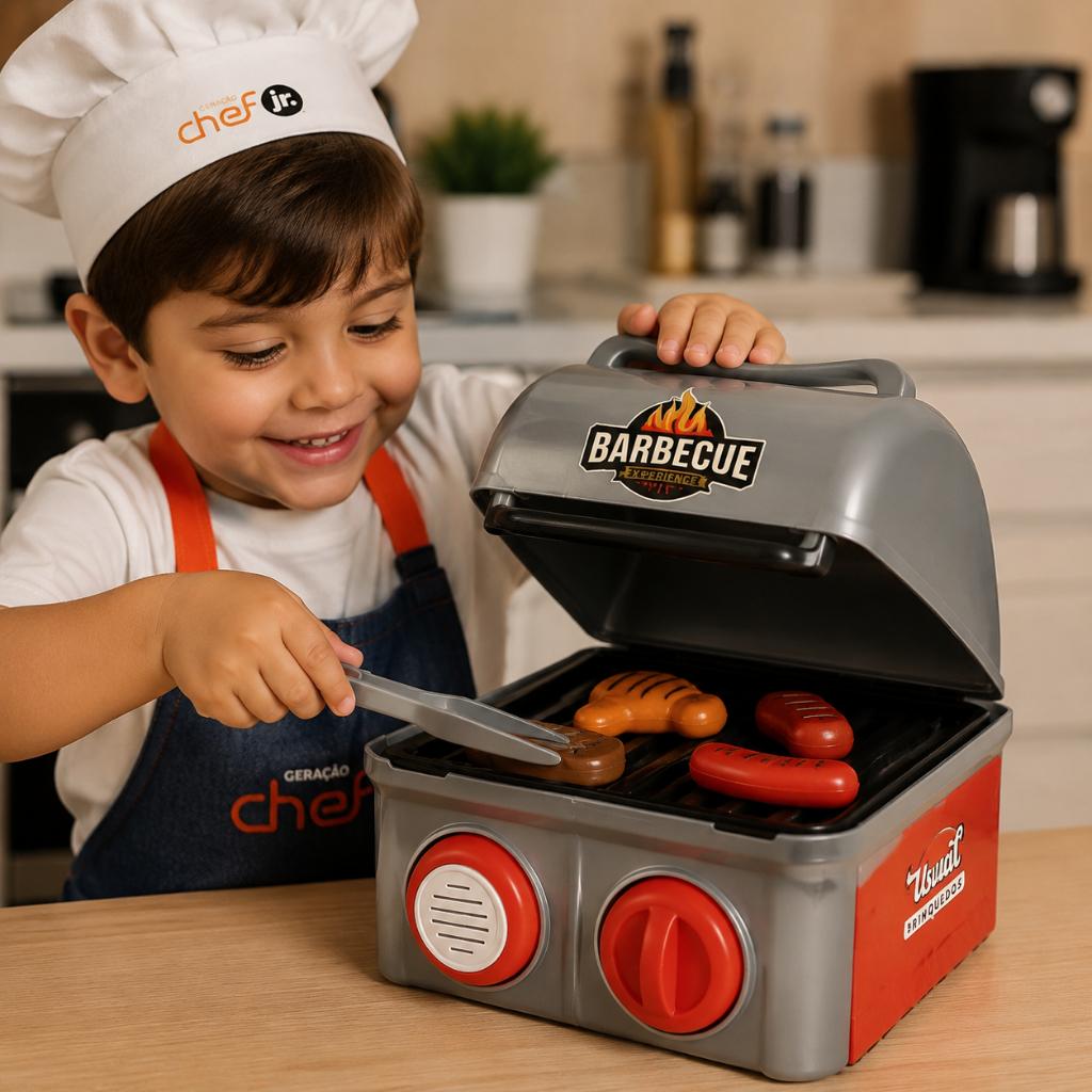 Grill Geração Chef Jr. Brinquedo Infantil Cozinha Churrasco