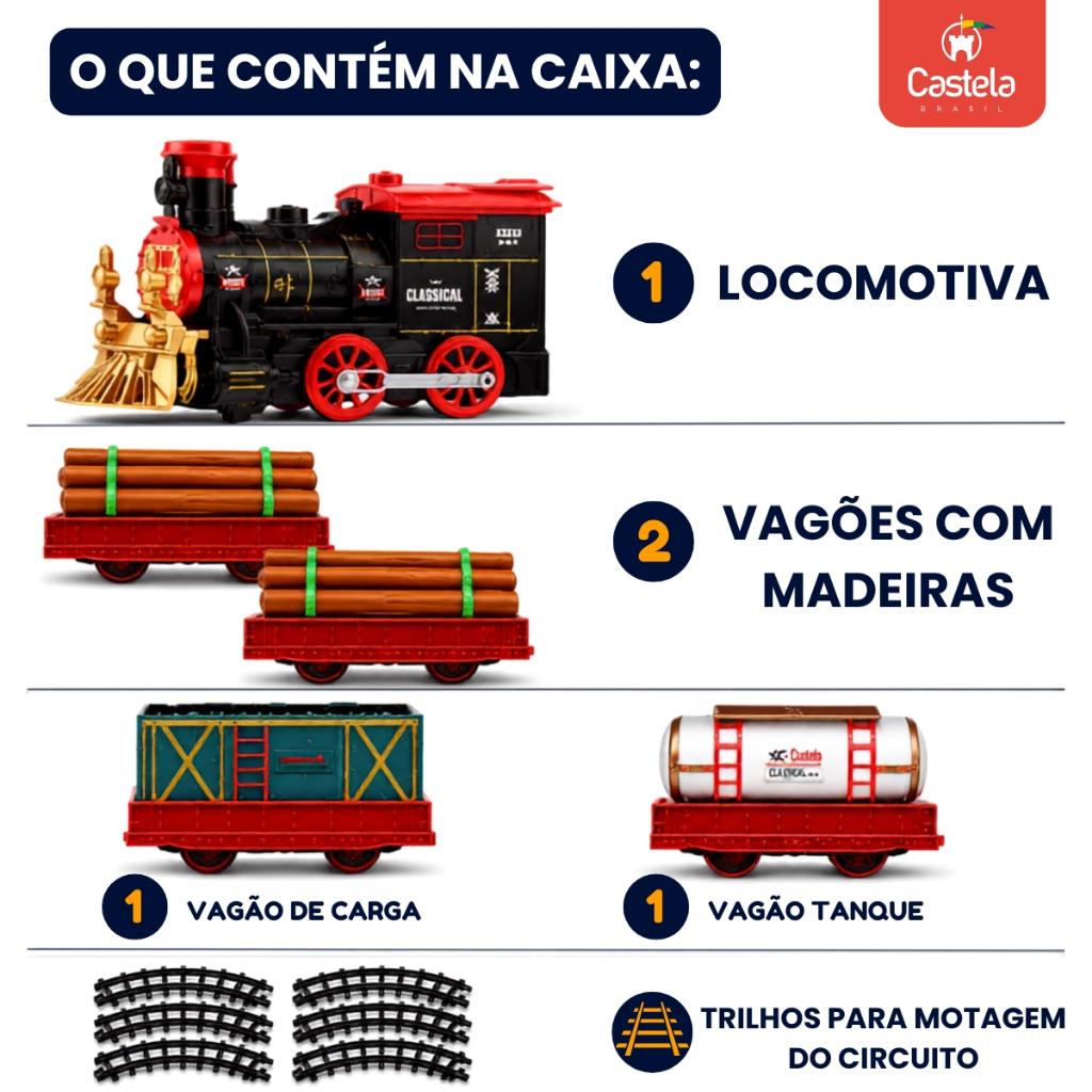 Trenzinho Locomotiva Solta Fumaça Com Luz E Som Castela