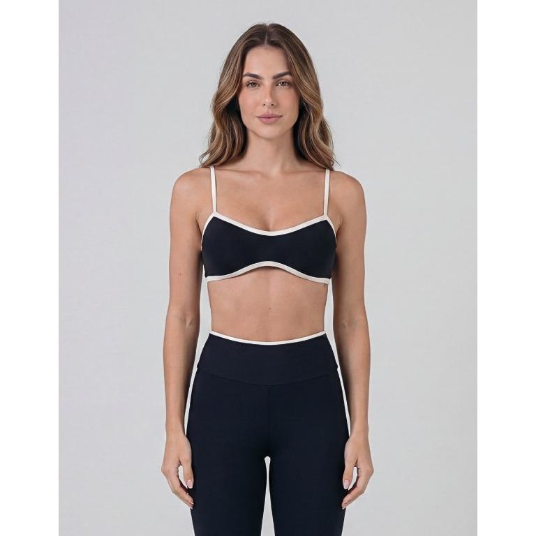 Top Fitess Concha Preto Legbox Academia Treino Ginastica