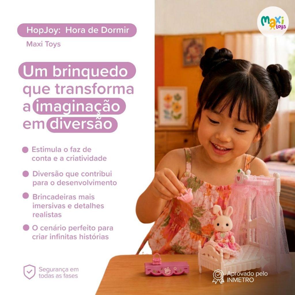 Brinquedo Casinha Coelho Colecionável Kit Móveis Mini Cenários Acessórios Hopjoy Maxi Toys