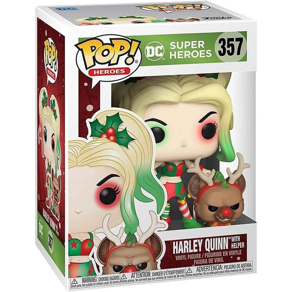 Funko Pop Dc Super Heroes - Harley Quinn With Helper (holiday) 357 Novo Original