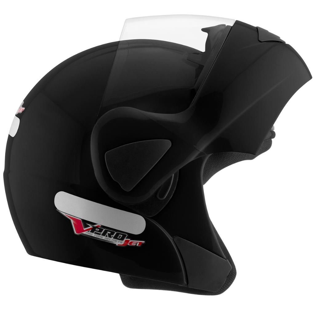 Capacete V-pro Jet Solid Escamoteável PRO Tork Sem Óculos Interno
