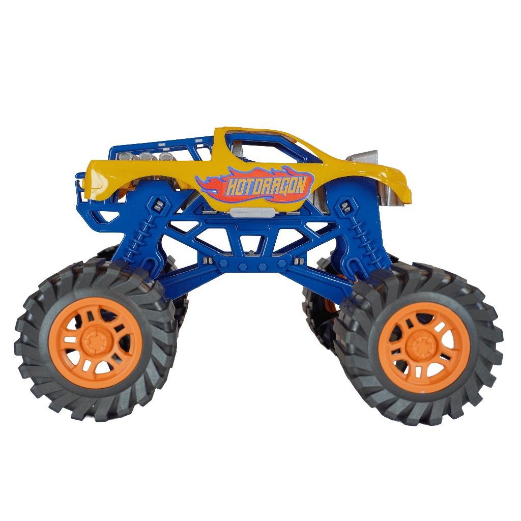 Carrinho Hot Dragon Carro Monster Hot Wheels Suspensão Articulada Carroceria Reclinável Queen Shop