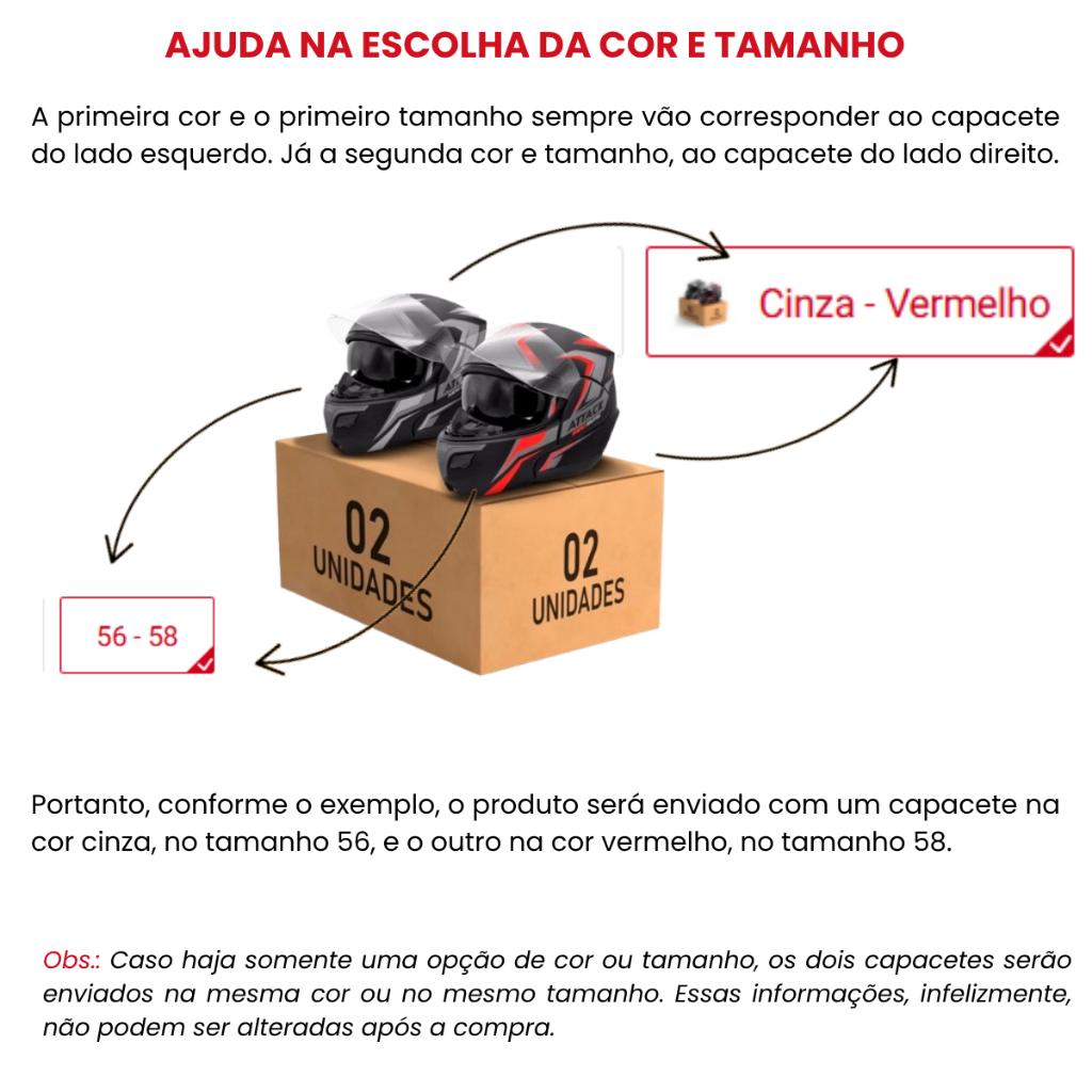 Kit Capacete Escamoteável PRO Tork Attack Hsa Masculino Feminino 2 Unidades