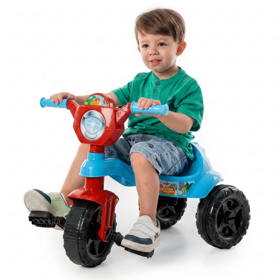 Motoca Infantil Triciclo Velotrol Dinossauro - Original Certificado Inmetro - Com Pedal - Modelo Kemotoca Original