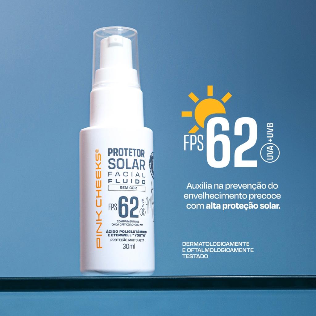 Protetor Solar Facial Fluido Sem Cor By Manu Cit FPS 62 Fpuva 35 30ML